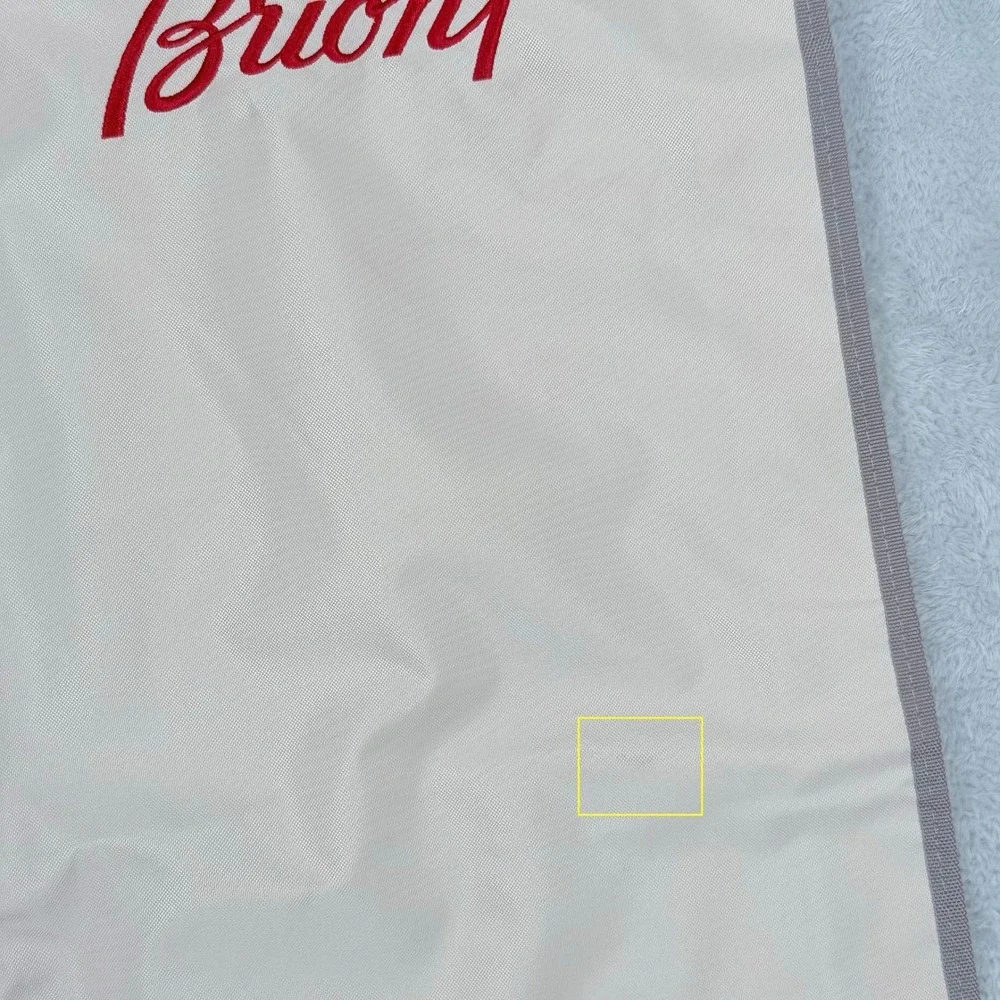 Brioni Garment Bag Cream Grey Logo Hanging Folding Suit Carrier Travel Cover 072